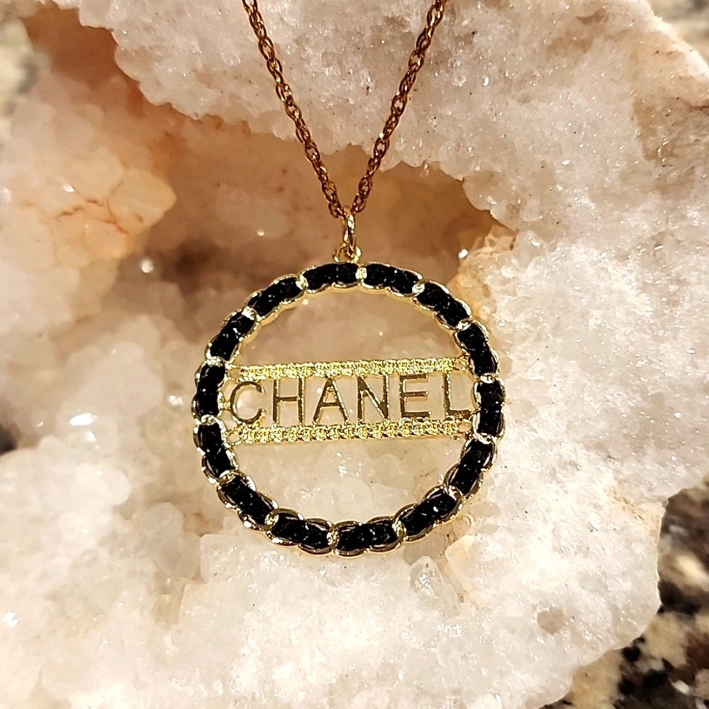 Authentic Chanel large upscaled tag on 18 inch necklace